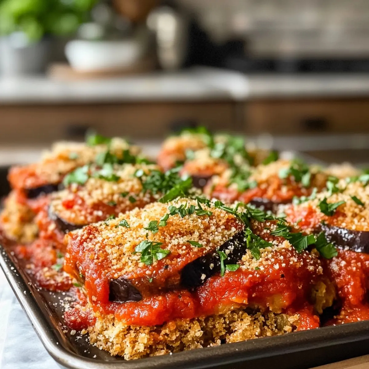 Sheet Pan Eggplant Parmesan