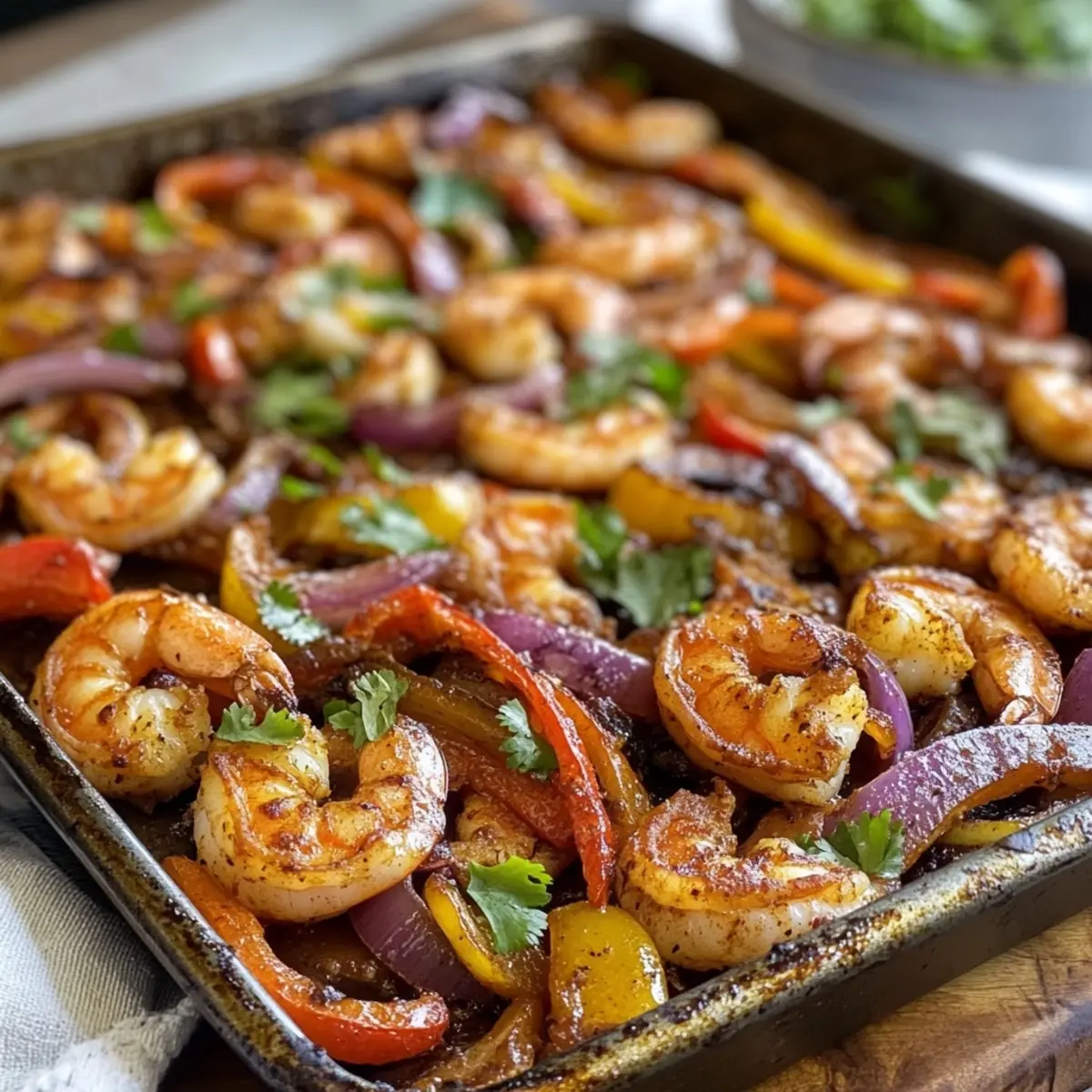 Sheet Pan Fajita Shrimp