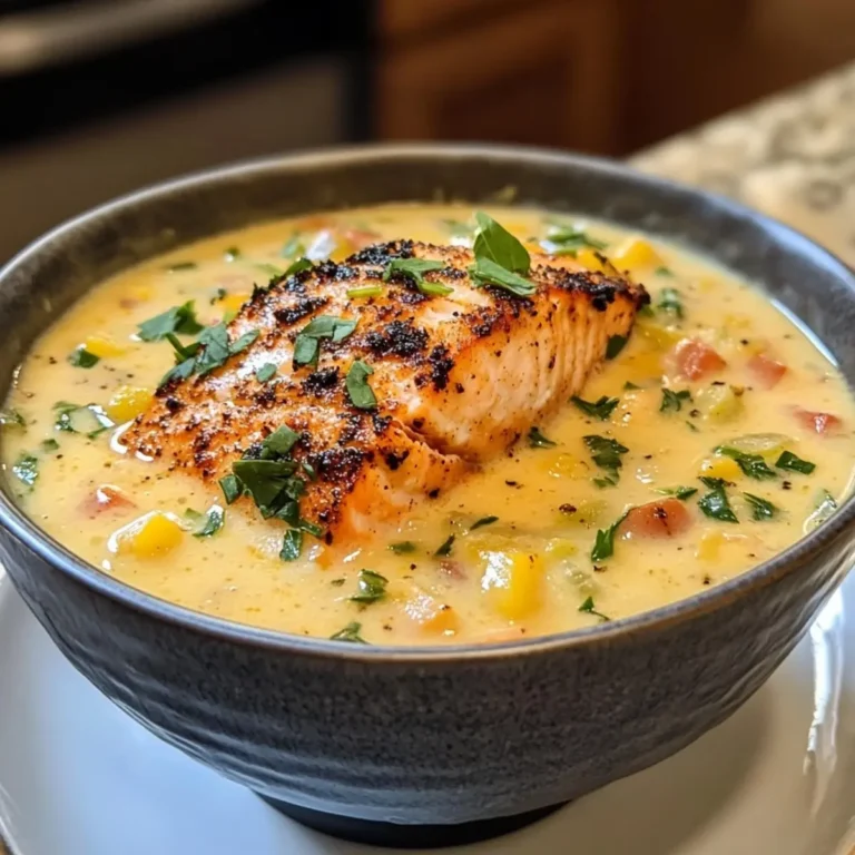 Creamy Blackened Salmon Chowder