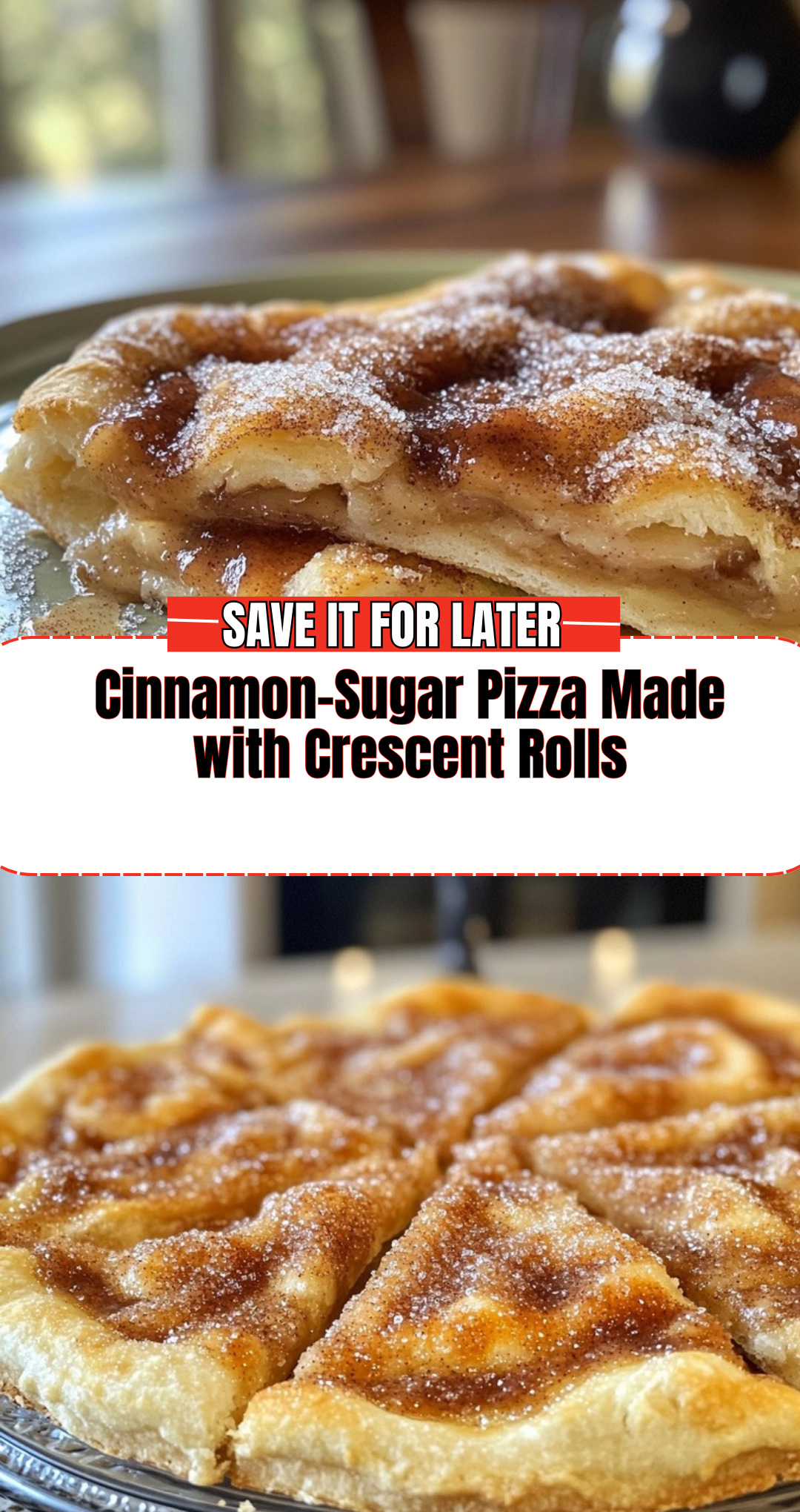 Cinnamon-Sugar Pizza Made with Crescent Rolls