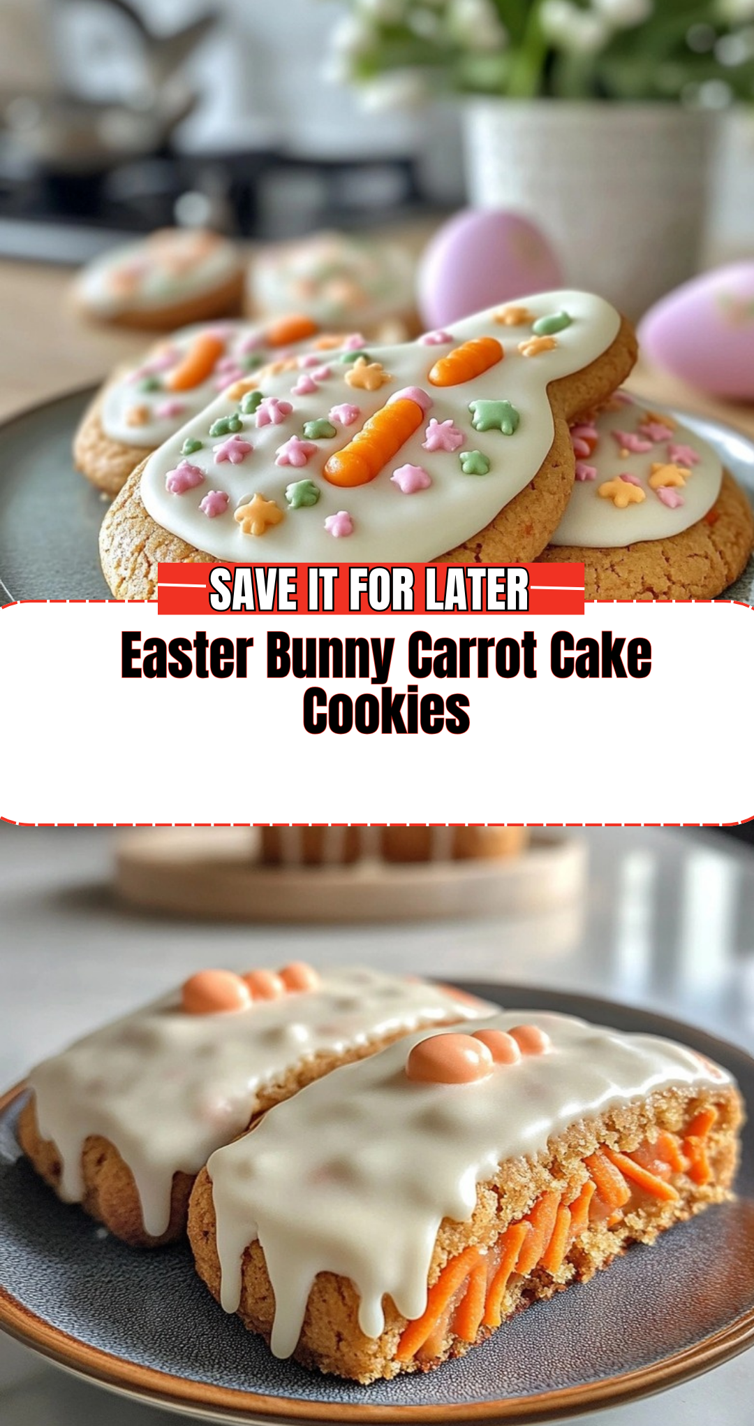 Easter Bunny Carrot Cake Cookies