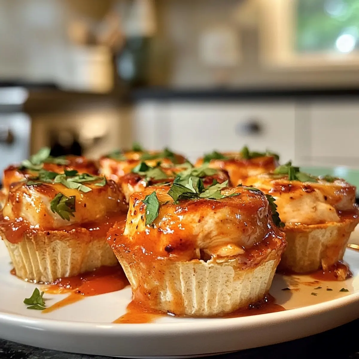 Mini Chicken Enchilada Cups