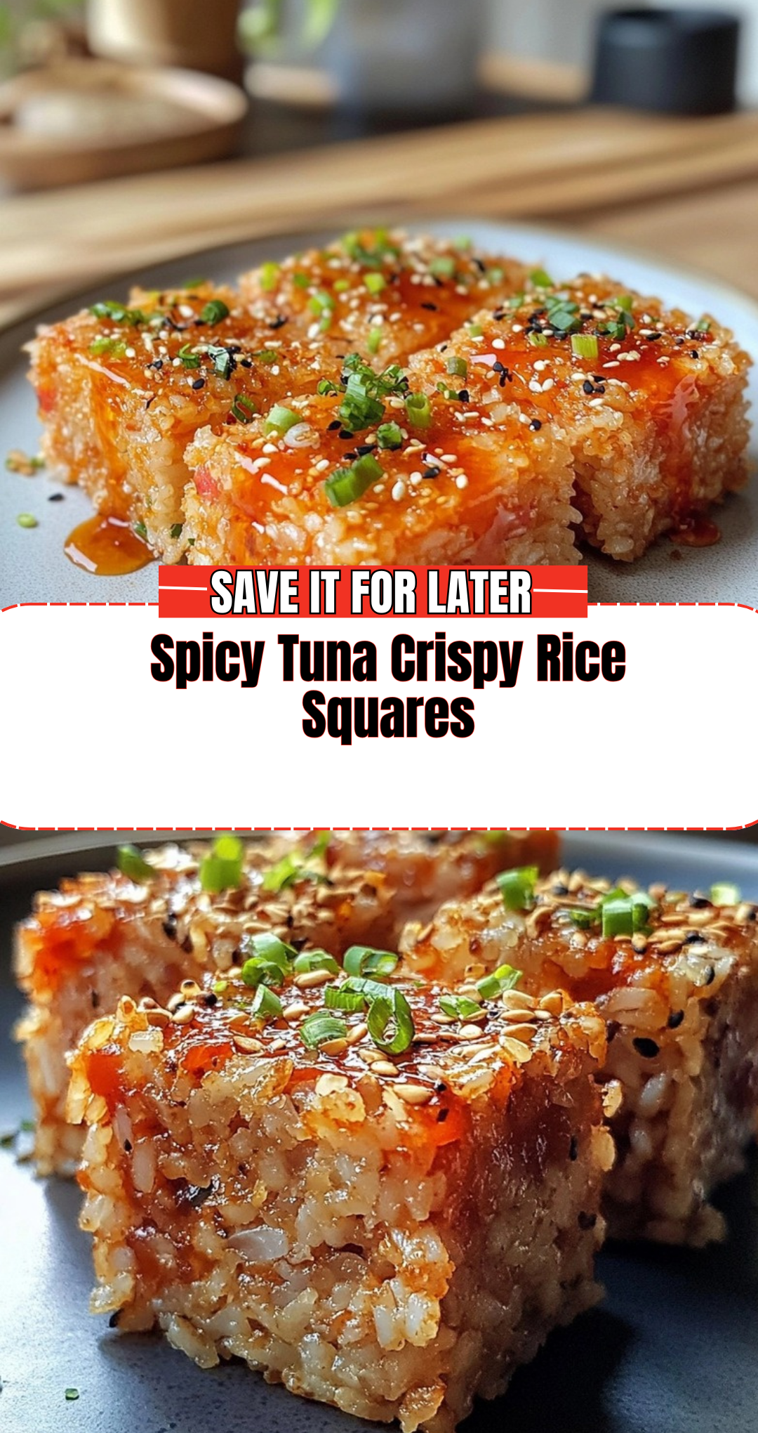Spicy Tuna Crispy Rice Squares