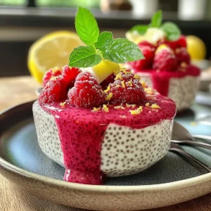 Creamy Lemon Raspberry Chia Pudding