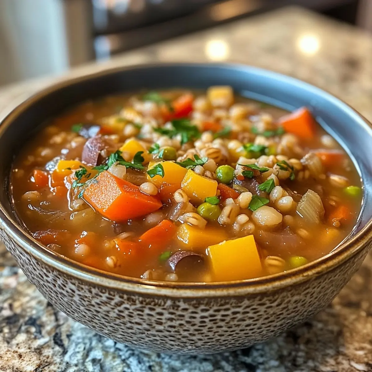 Slow Cooker Veggie Barley Soup
