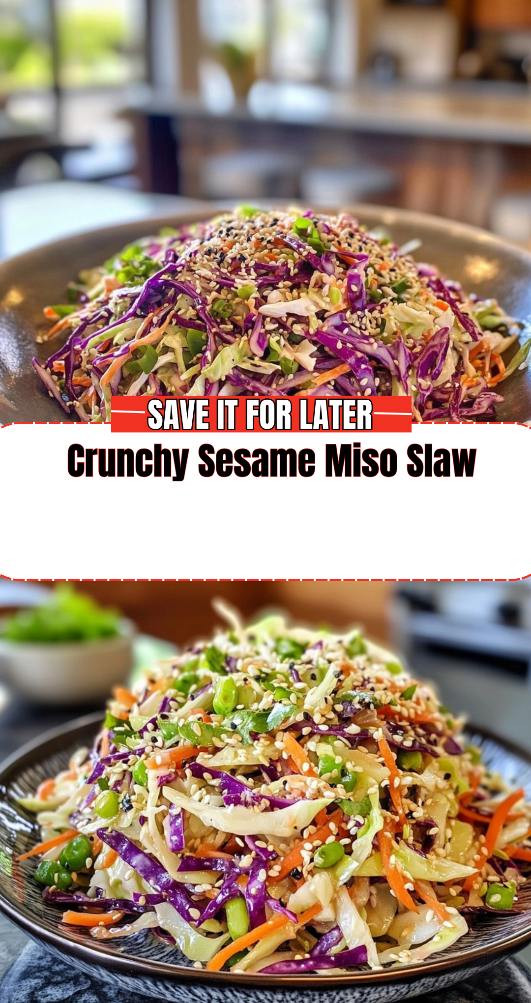 Crunchy Sesame Miso Slaw