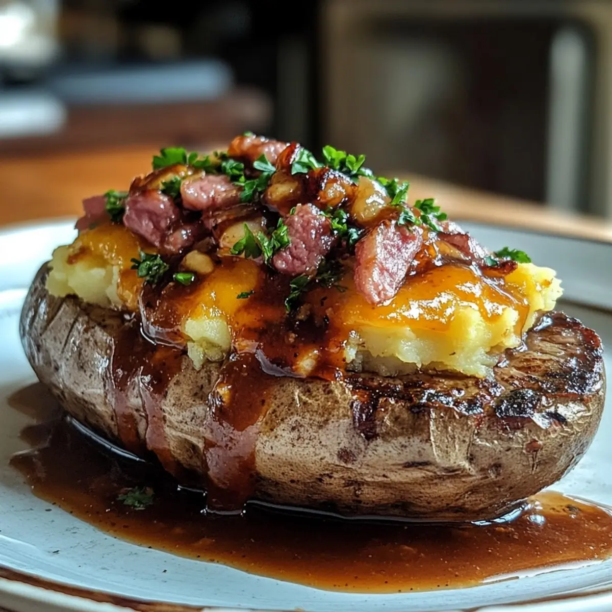 Steak Loaded Baked Potato