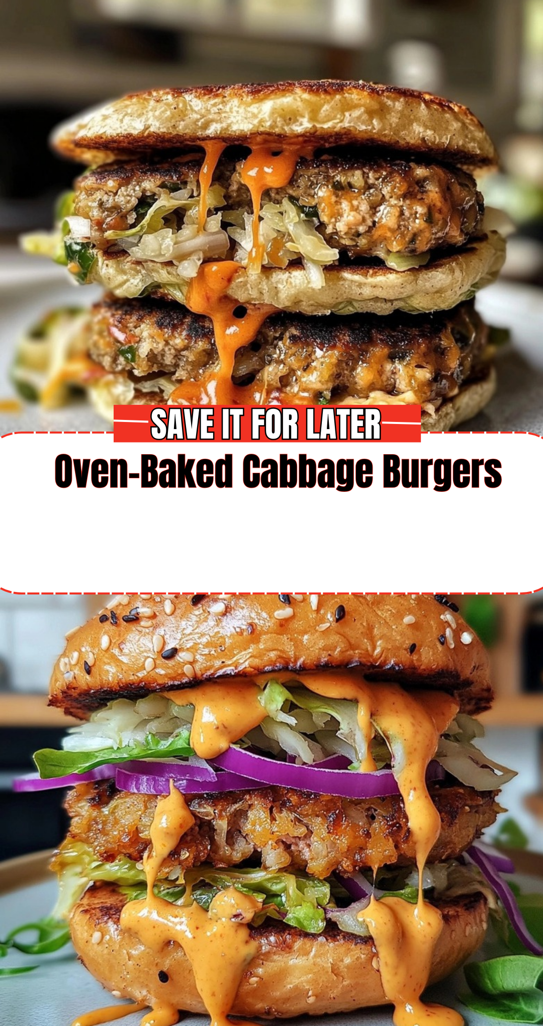Oven-Baked Cabbage Burgers
