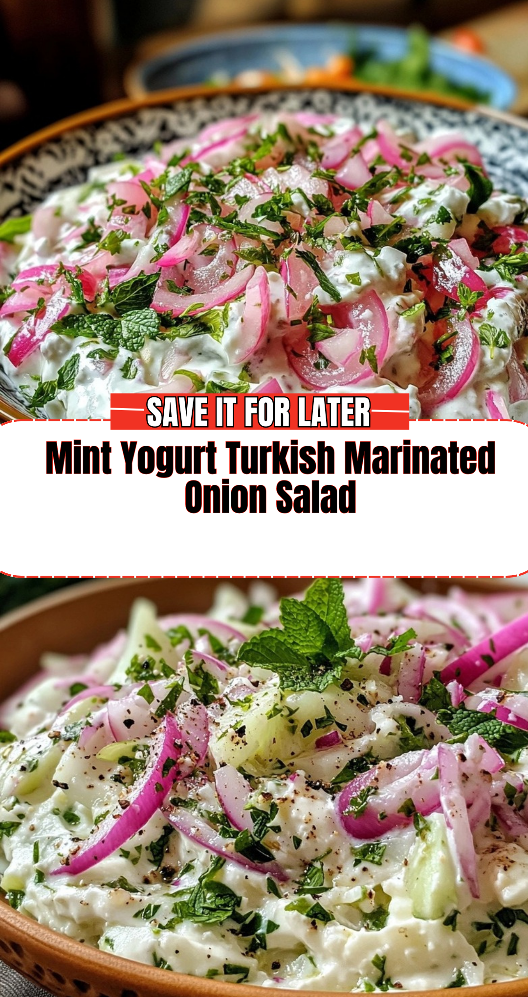 Mint Yogurt Turkish Marinated Onion Salad