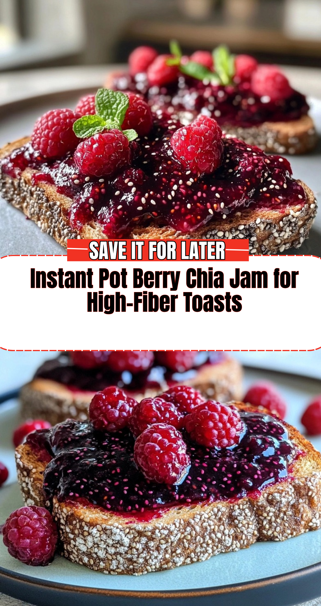 Instant Pot Berry Chia Jam for High-Fiber Toasts