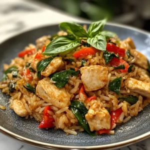30-Minute Spicy Thai Basil Chicken rice